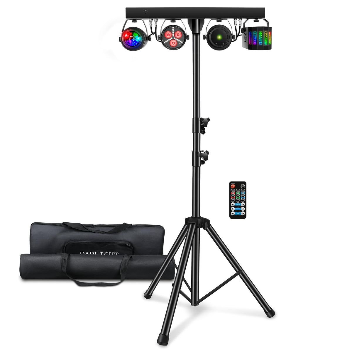 Telbum Dj Lights With Stand, Party Bar Gig Lighting Package With Carry Bag, Sound Activated Disco Lights For Parties Dmx & Remot