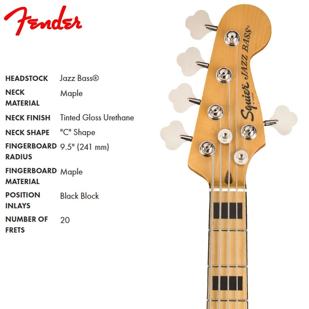 Squier Classic Vibe 70s 5-String Jazz Bass, Natural, Maple Fingerboard