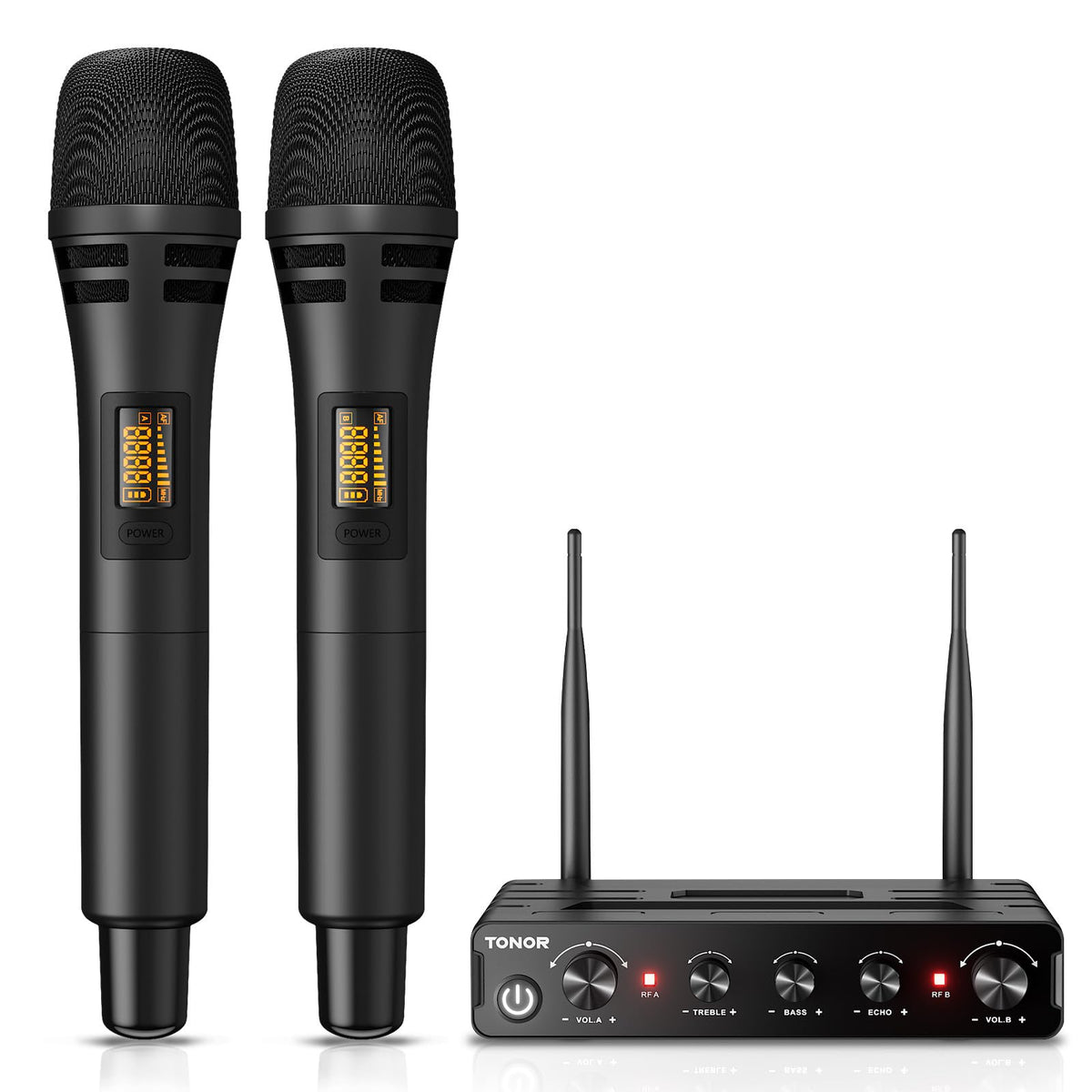 Tonor Wireless Microphone Systems, Uhf Cordless Karaoke Microphones, Handheld Dynamic Mic Microfono Kit With Receiver For Karaok