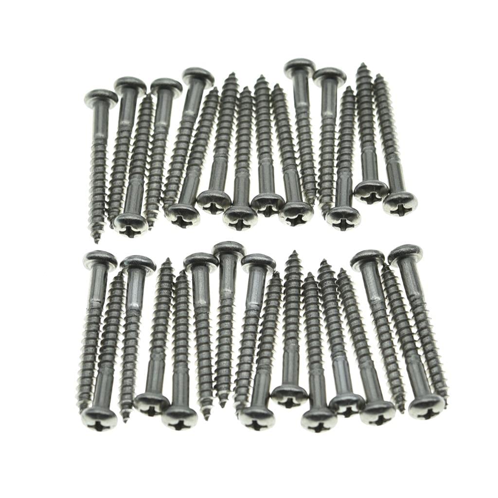 Dopro 30-Pack Stainless Steel Phillips Head Vintage-Style Guitar Tremolo Bridge Mounting Screws for Vintage FD Strat/Stratocaste