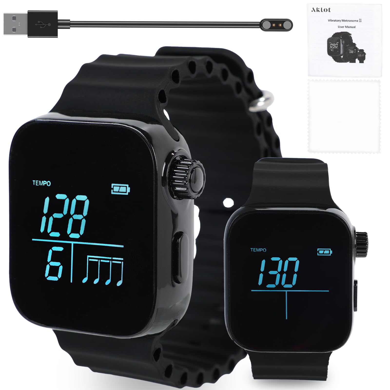 Aklot Vibrating Metronome Watch ?.Wrist Metronome with 3 Modes (Instrument, Sports, Time), Pulse Wearable Metronomes for Beginne
