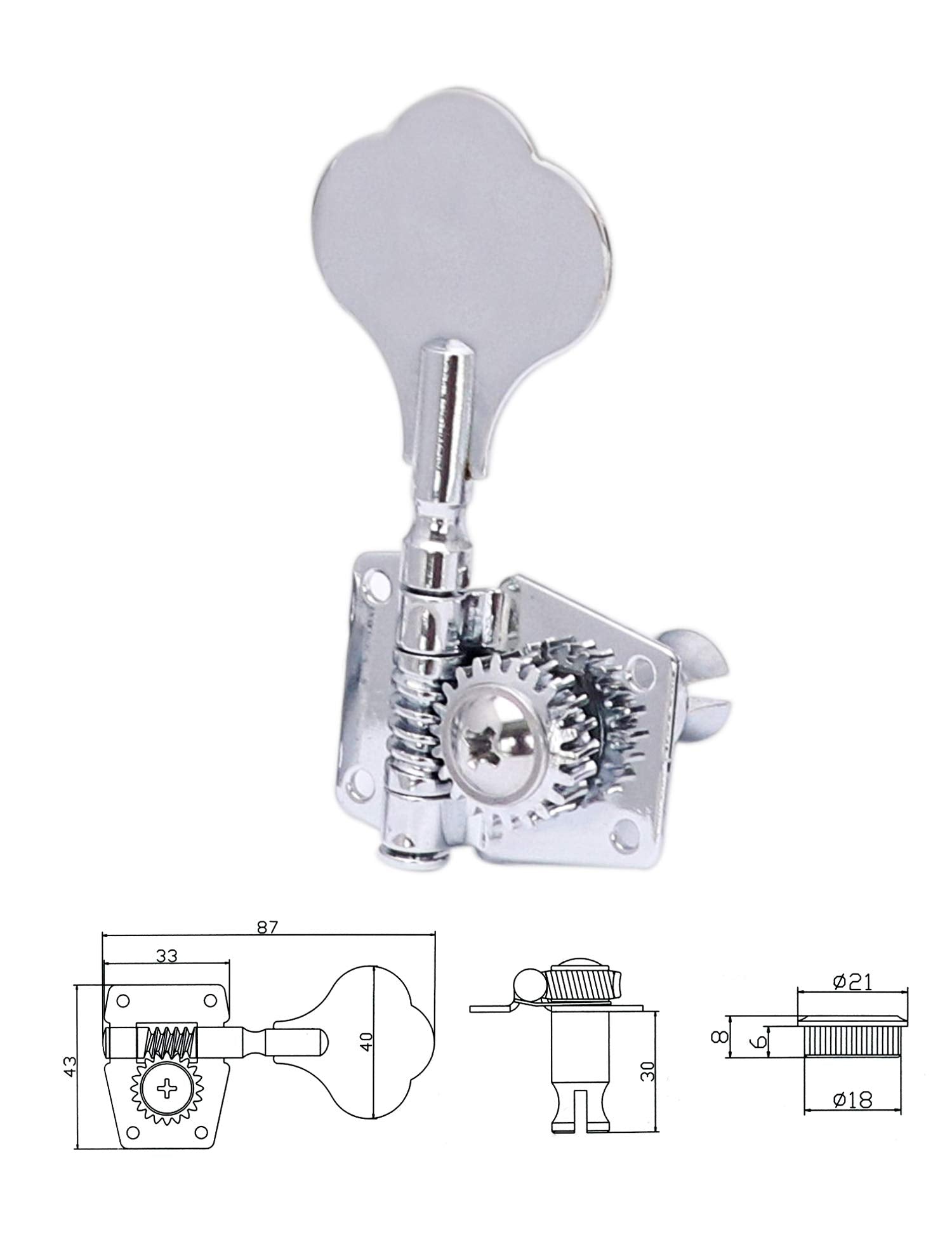 Metallor Bass Tuning Machines Tuning Pegs Tuning Keys Machine Heads Tuners Vintage Open Gear 2 Left 2 Right for P Bass J Bass Gu