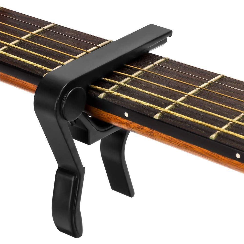 Guitar Capo,Capo For 6-String Acoustic And Electric Guitars, Bass,Mandolin, Ukulele, Black Guitar Capo (Black)