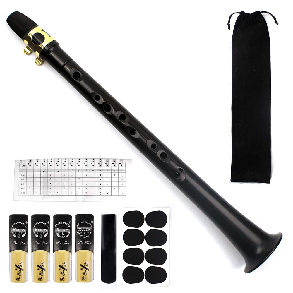 Pocket Saxophone Kit, Fovern1 Mini Sax Portable Woodwind Instrument Professional Instruments With 4 Reeds, 8 Dental Pad, Fingeri