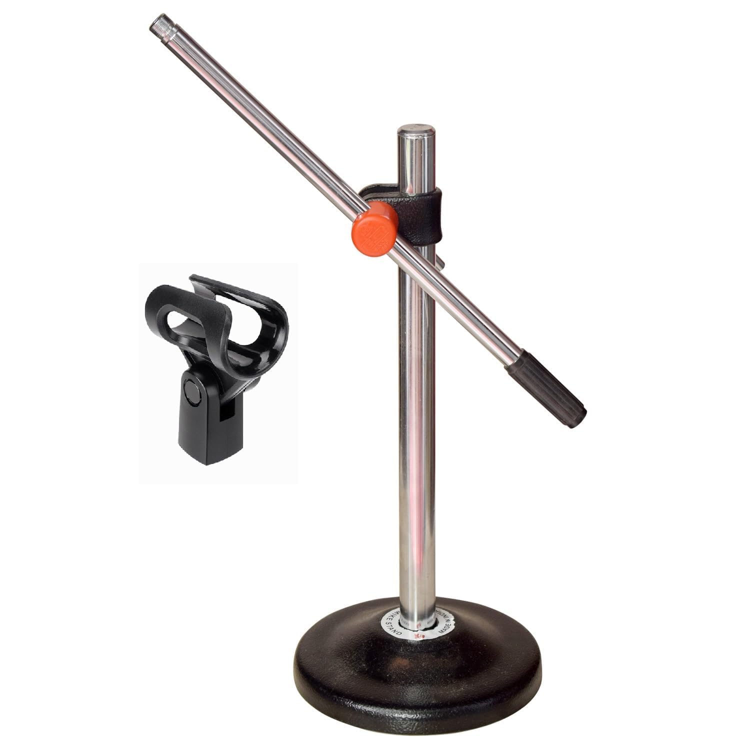 kh Iron Base Universal Microphone Stand for Desktop/Table/Floor Stand for Harmonium, Tabla, Podcasting (Type I)