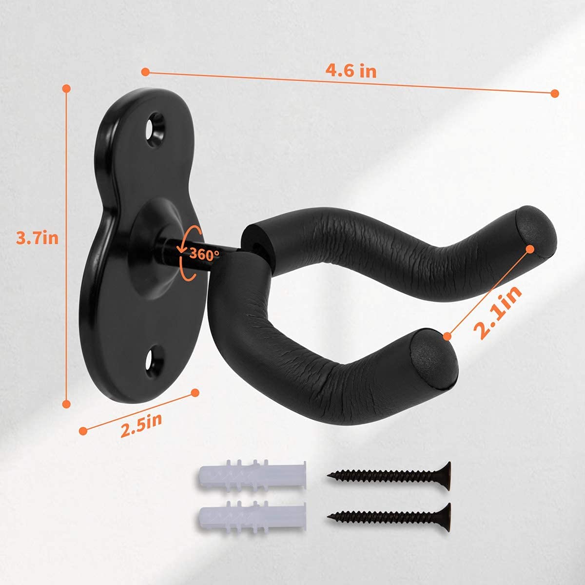 Guitar Wall Mount Wall Hanger 3 Pack Hook Black Metal Guitar Holder for Acoustic Electric Bass Guitar Ukulele Banjo mandolin