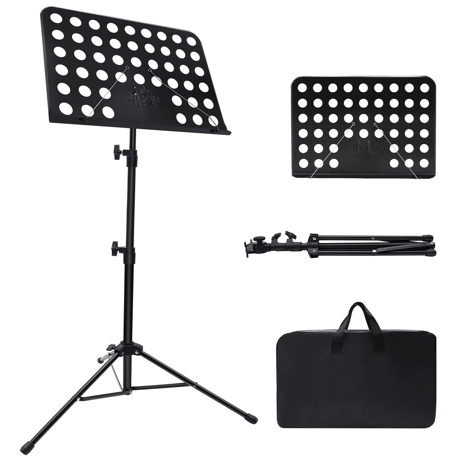 1/2/3 Pack Sheet Music Stand, Adjustable Music Stand with Carrying Bag, Professional Music Book Holder Music Sheet Clip Holder f