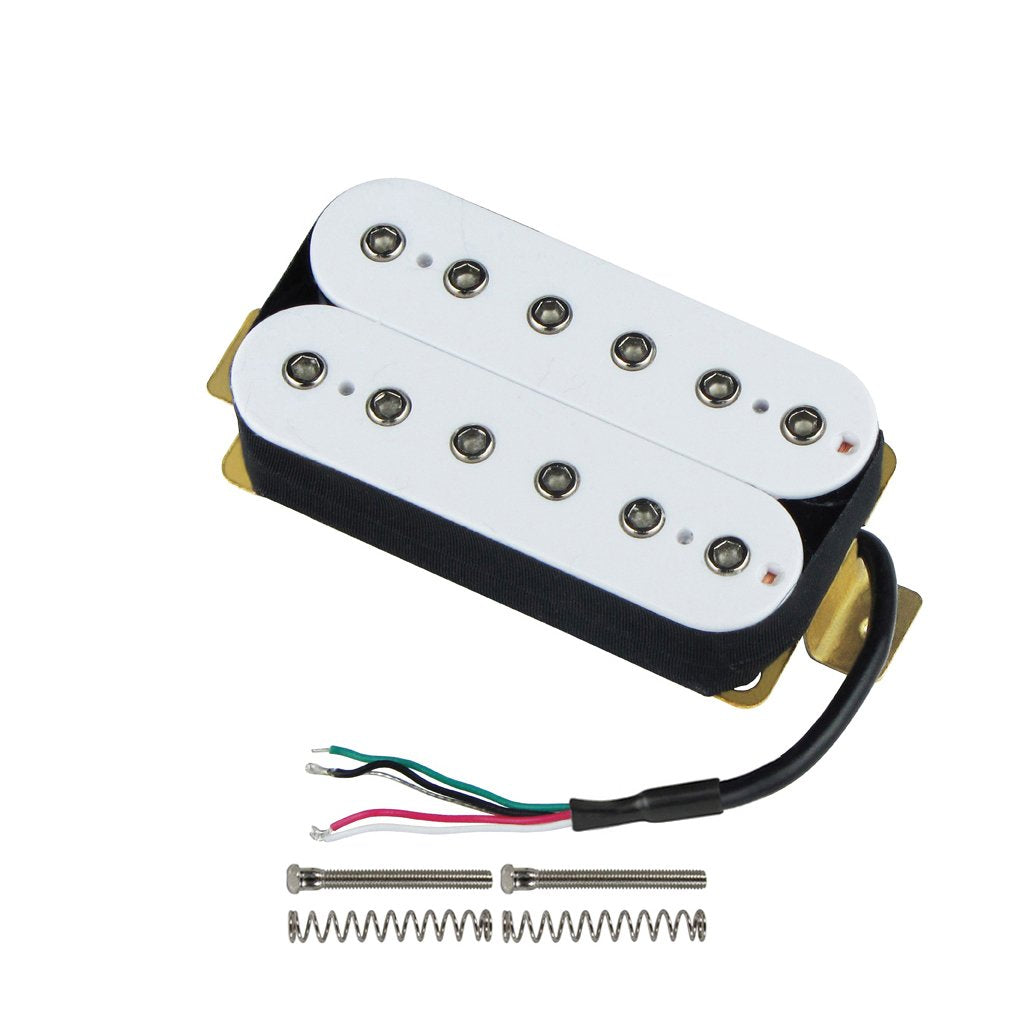 FLEOR Bridge Pickup Ceramic Double Coil Humbucker Pickups for Electric Guitar Pickup-White