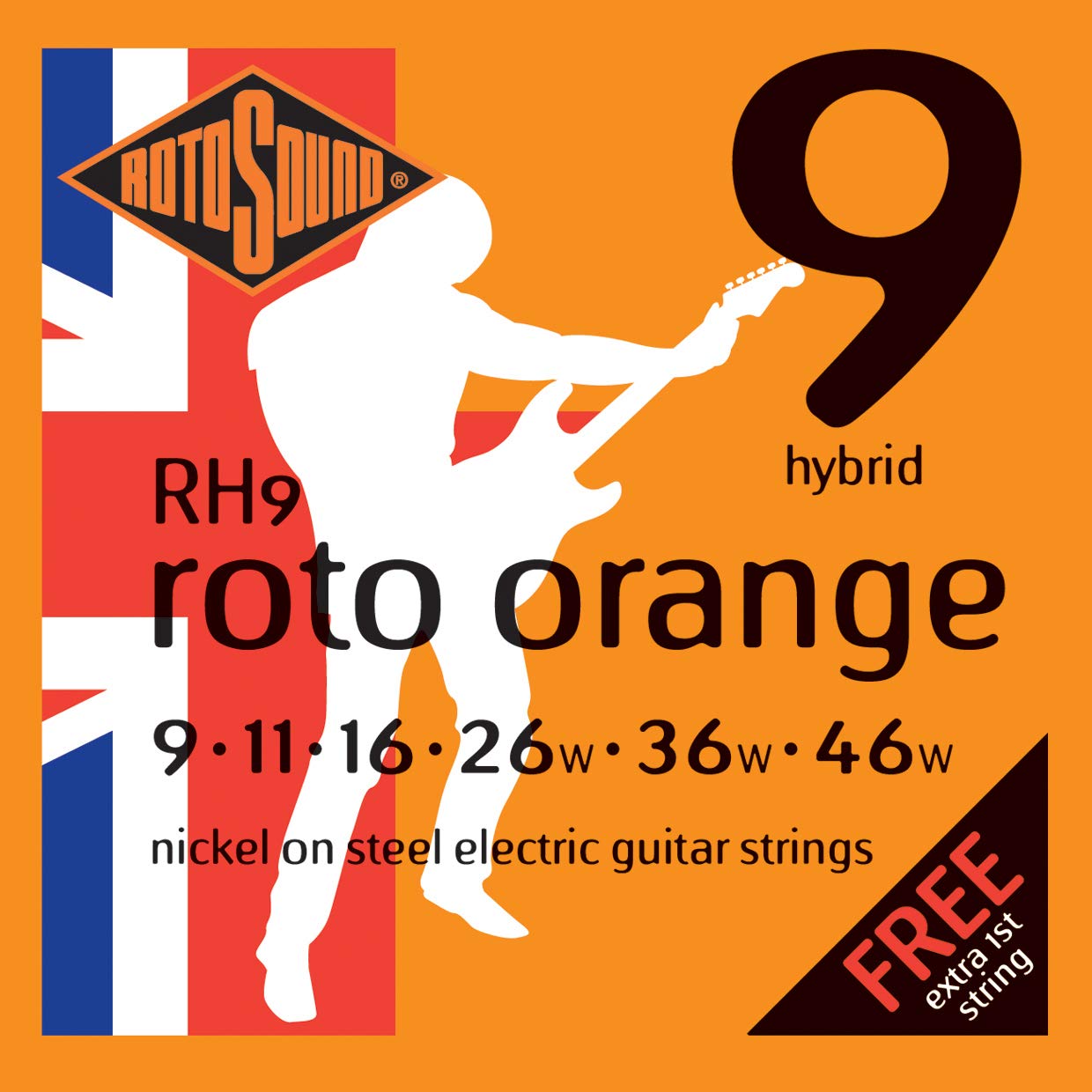 Rotosound Rh9 Nickel Hybrid Electric Guitar Strings (9 11 16 26 36 46)