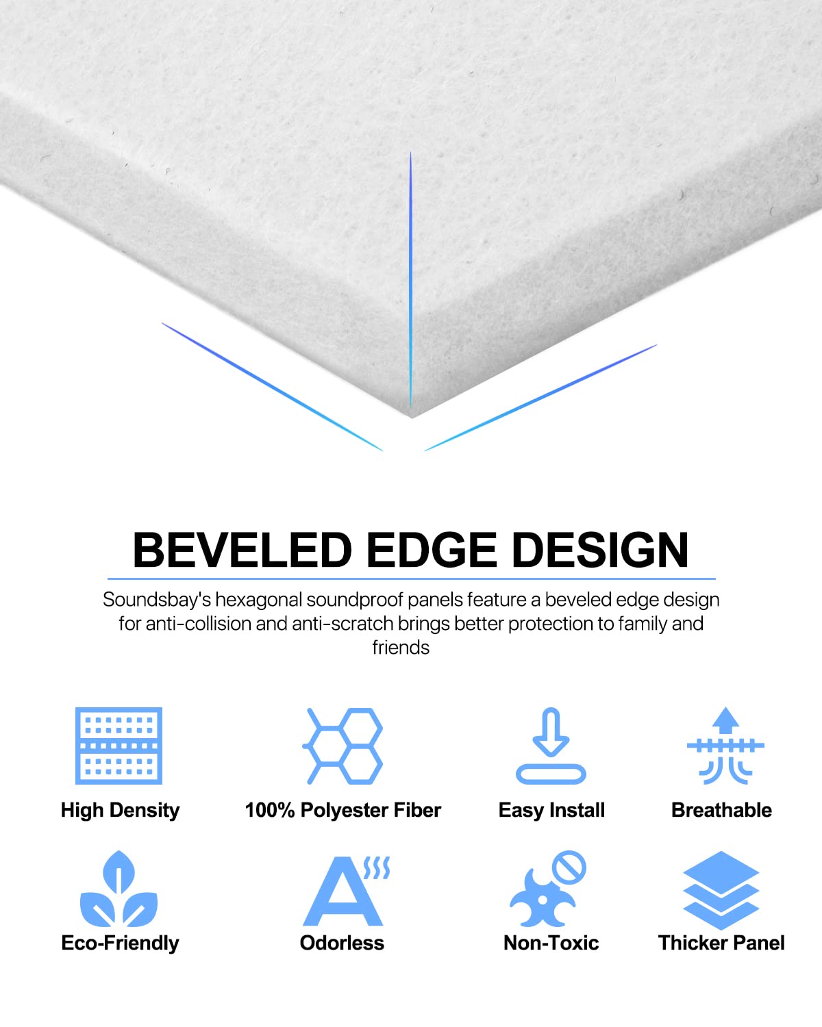 Soundproof Wall Panels Self-Adhesive Acoustic Panels Sound Absorbing High Density Sound Proof Foam Panels, Acoustic Foam Panels