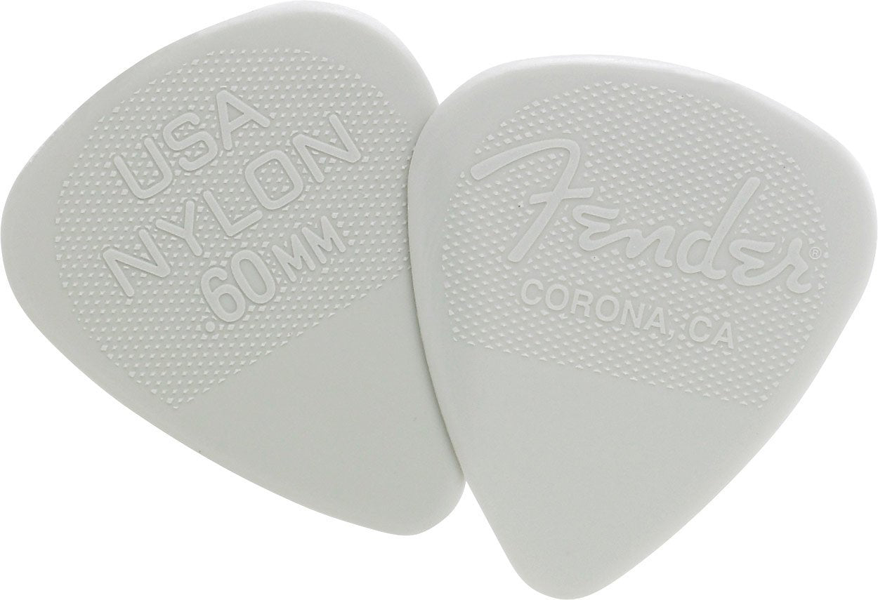 Fender Nylon Guitar Picks 351 Shape, Guitar Accessories, White, 0.60Mm, 12-Pack
