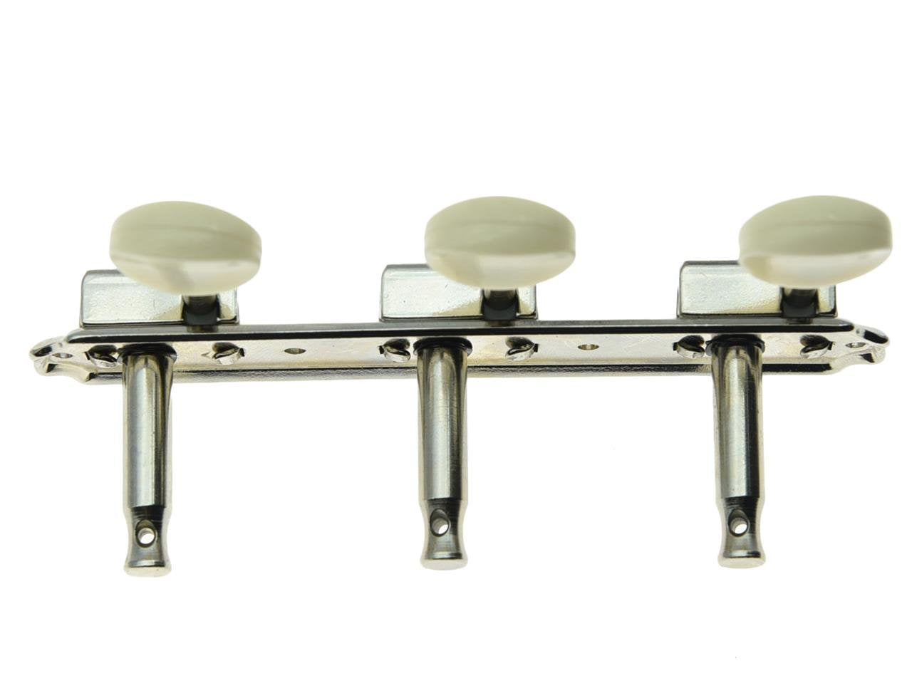 Dopro Nickel w/Aged White 3 per side 3x3 on a Plate Vintage Guitar Tuning Keys for Epiphone LP JR