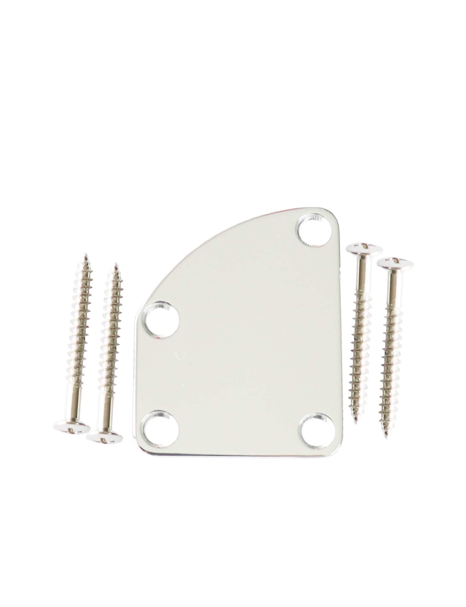 Metallor Electric Guitar Neck Plate Curved Cutaway Semi Round Neck Joint Back Mounting Plate 4 Holes with Screws Compatible with