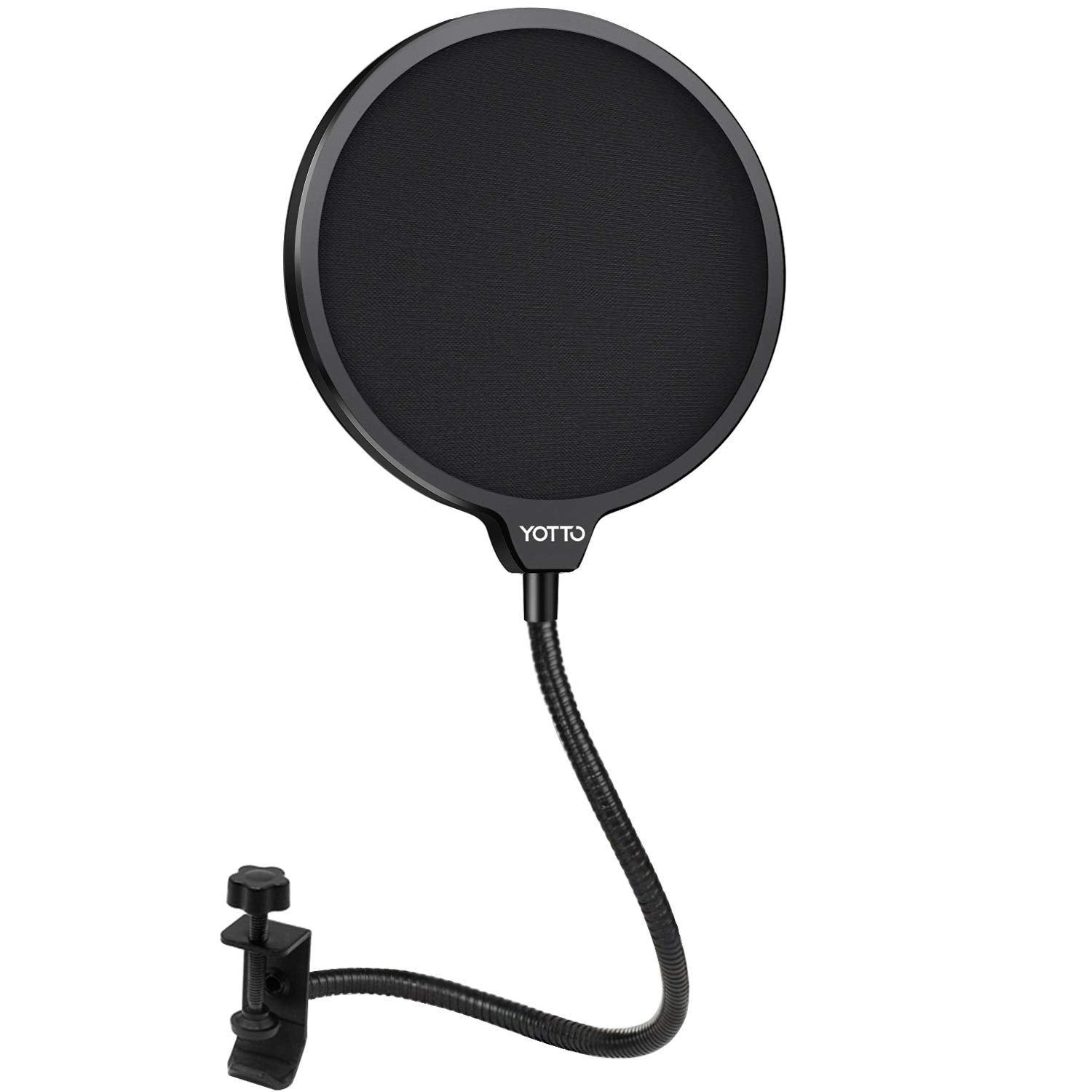 YOTTO Microphone Pop Filter Studio Windscreen Mic Cover Mask Shield with Flexible Gooseneck and Clamp for Blue Yeti, Audio Techn