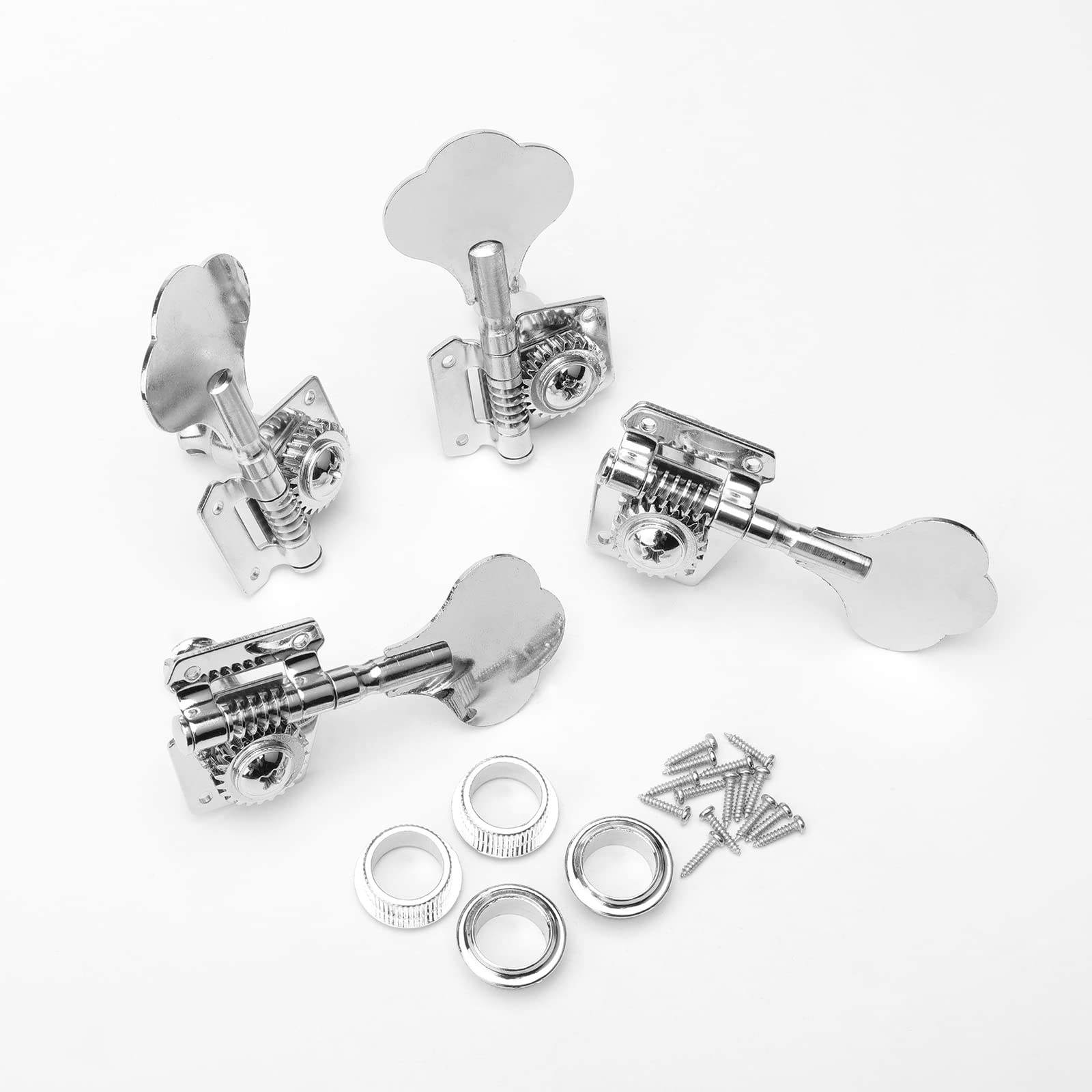 4R Open Electric Guitar Bass Tuners Guitar Tuning Key Pegs Machine Head Replacement for Electric Jazz Bass or Precision Instrume