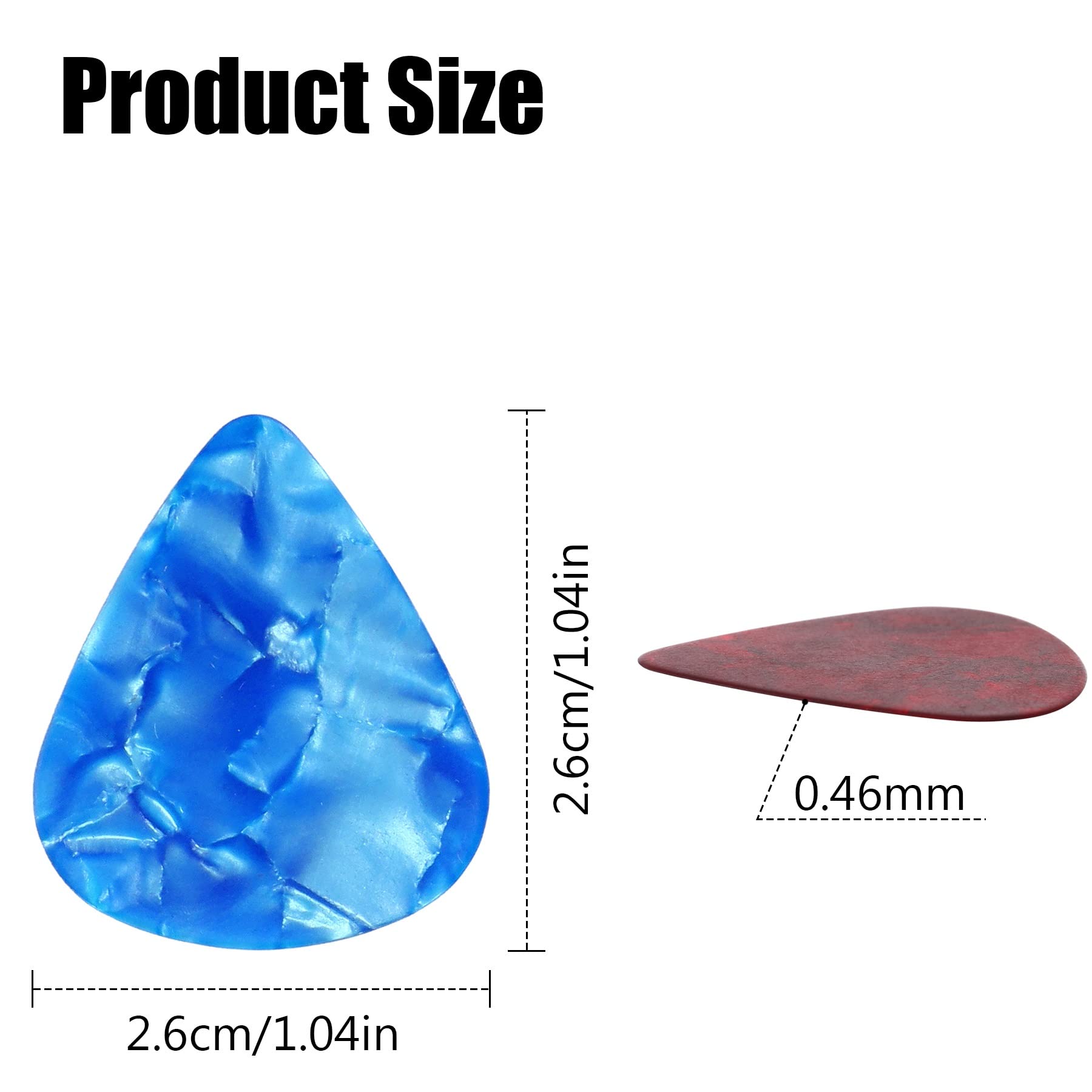 150 Pcs Guitar Picks Sampler Value Pack Mixed Colorful 0.46mm Thickness