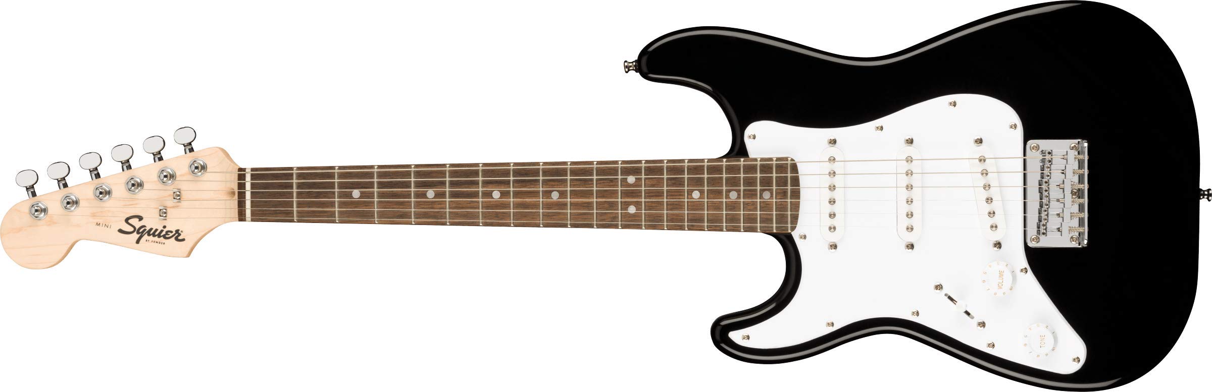 Squier Mini Stratocaster Electric Guitar, Black, Laurel Fingerboard, Left-Handed