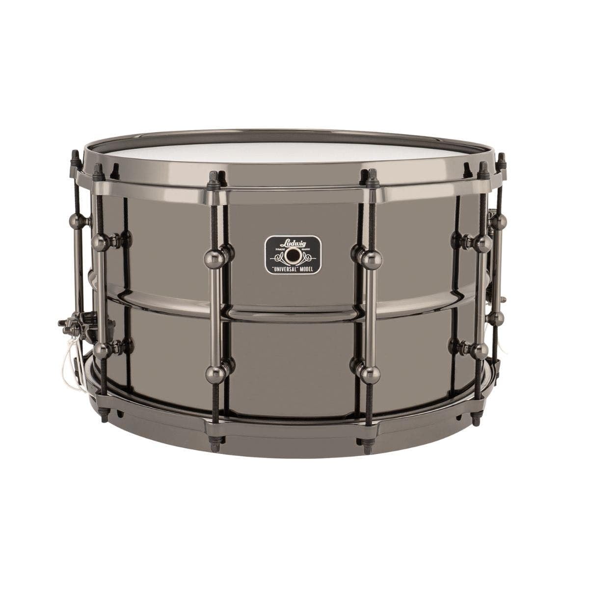 Ludwig Universal Black Brass Snare Drum 8x14 - Polished with Diecast Hoops (LU0814)