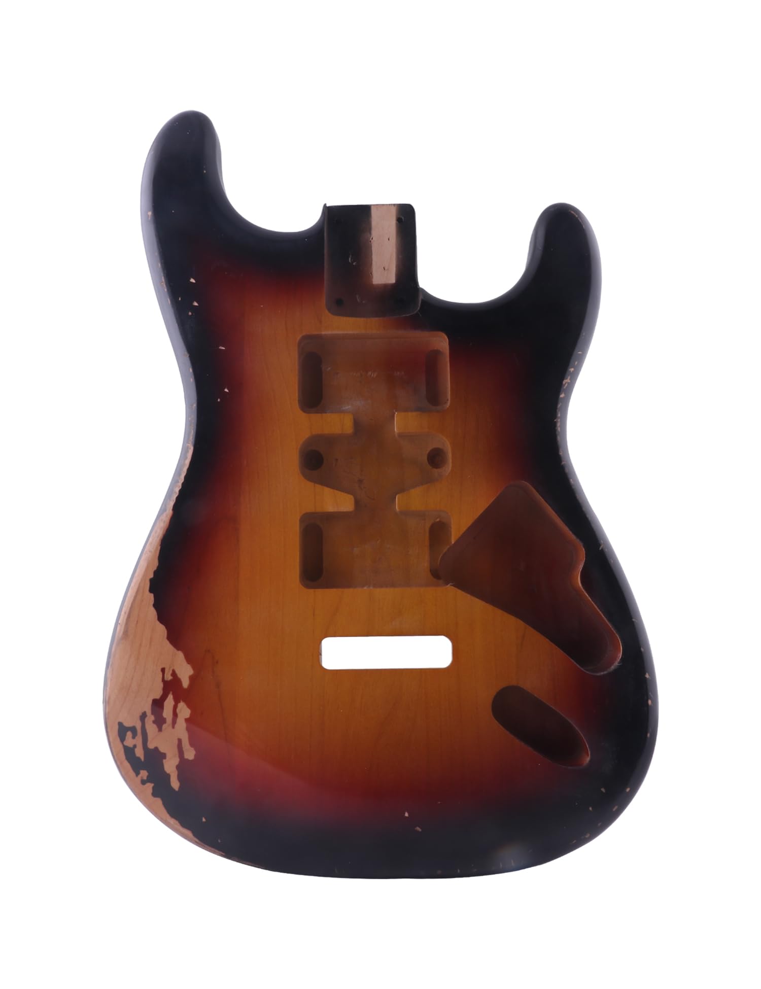Sunsmile Relic Electric Guitar Body Nitro Top Alder Wood St Style Diy Guitar Body H-S-H Route 3 Tone Sunburst Relic.