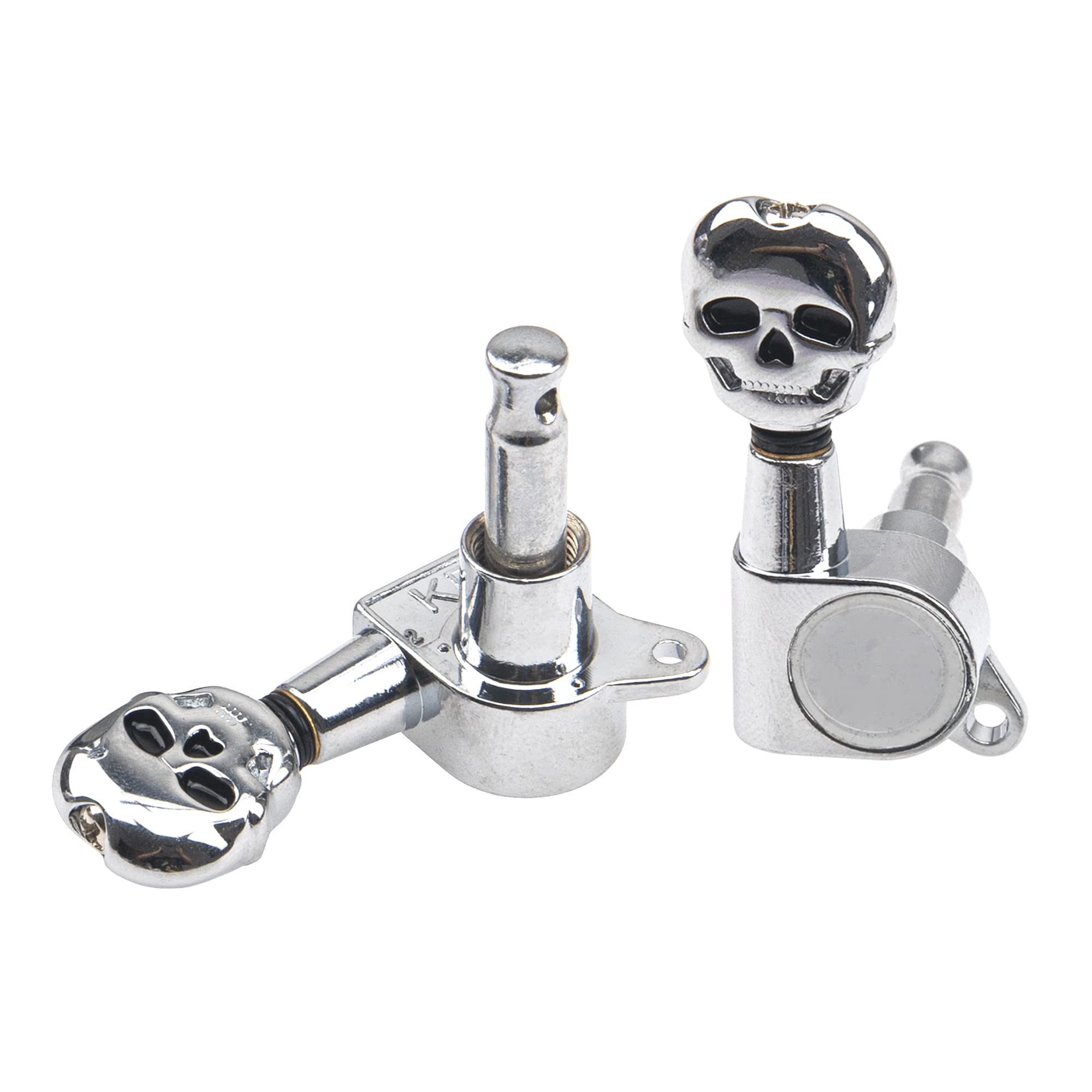 6Pcs Yootones 3L3R Skull Guitar Sealed-gear Tuning Pegs Machine Head Knobs Machine Head Tuners Compatible with Electric Guitar A