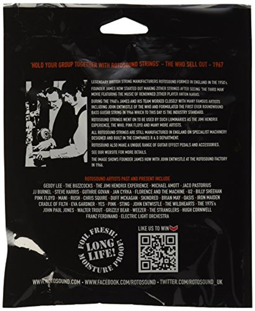 Rotosound RS66LN Nickel Bass Guitar Strings (45 65 80 100)