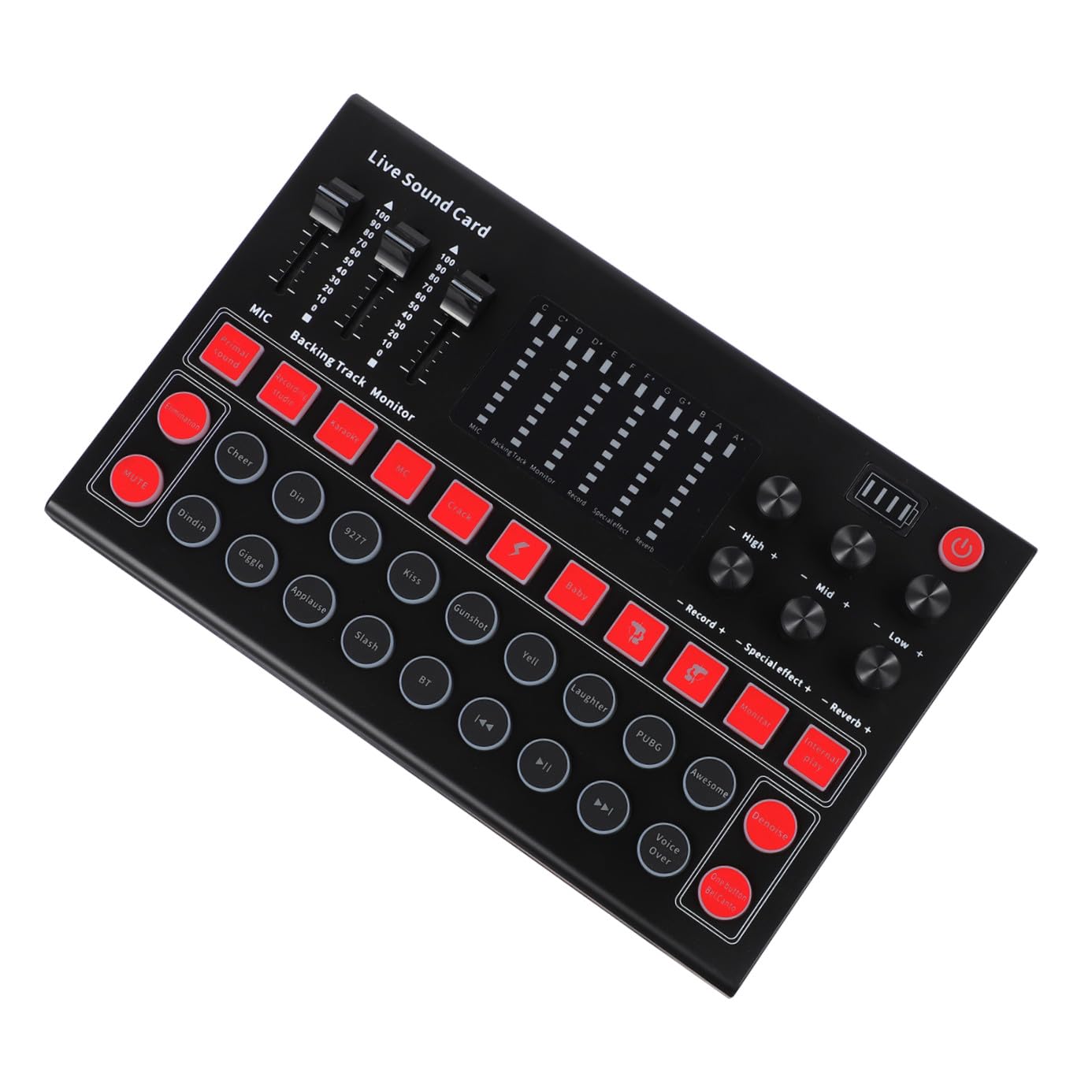 Holibanna Portable Sound Card Audio Mixer Board For Streaming Dj Recording Singing Karaoke Podcast Compatible Computer Phone Gam