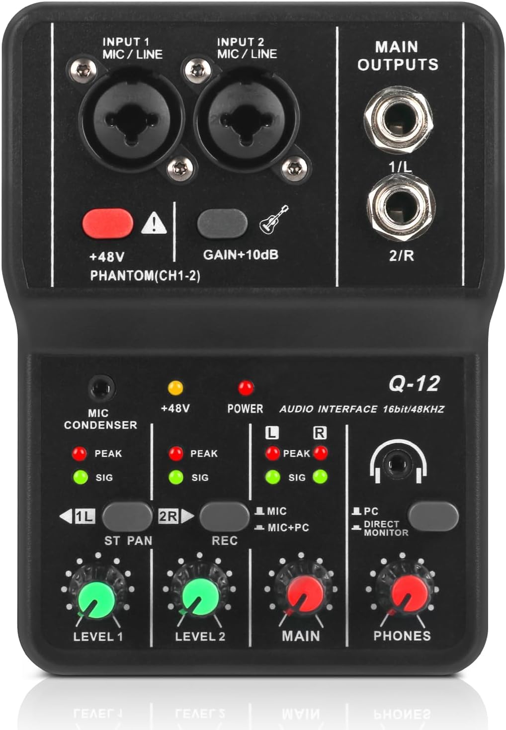 USB Audio Interface for PC,Interface for Recording Music Computer Recording Audio Interface XLR with 3.55m Microphone Jack, USB 