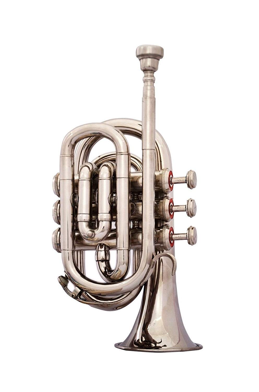 Sai Musical Band Director Choice! New Silver Nickel Bbflat Pocket Trumpet+Free Case+M/P