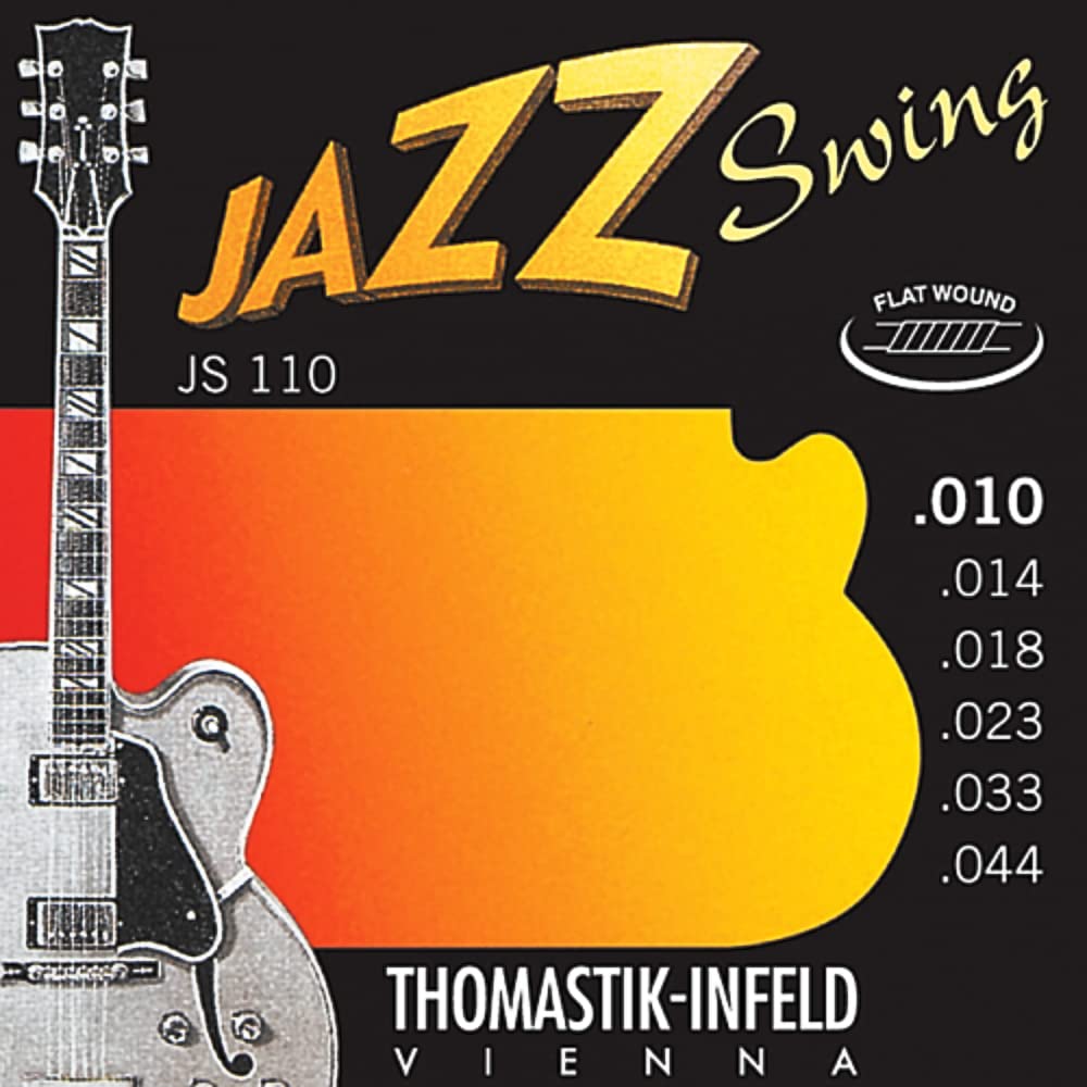 Thomastik-Infeld Jazz Guitar Swing Series 6 String Pure Nickel Flat Wounds E, B, G, D, A, E Set (Js110)