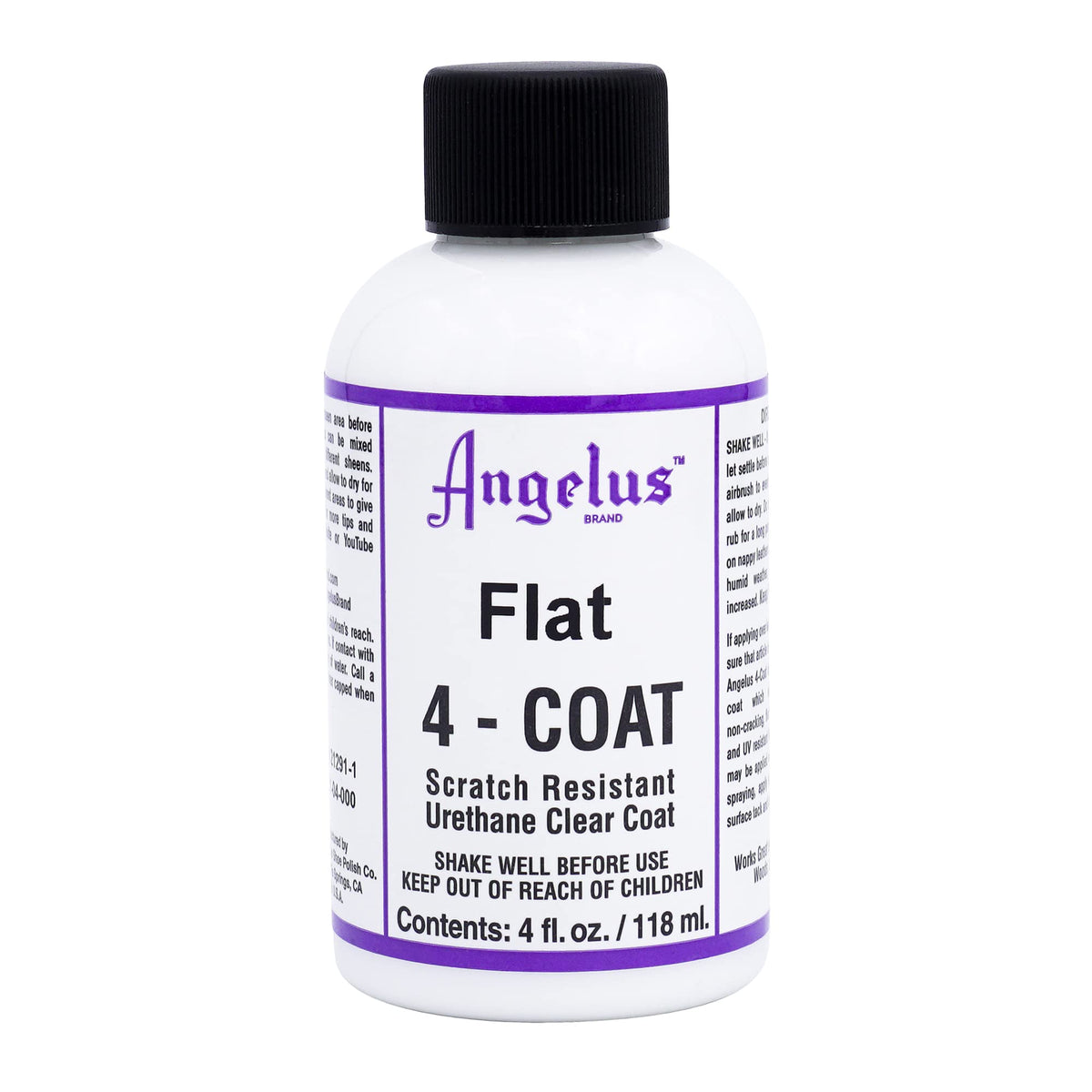 Angelus 4-Coat Leather Clear Coat Finisher Flat 4Oz- Scratch Resistant