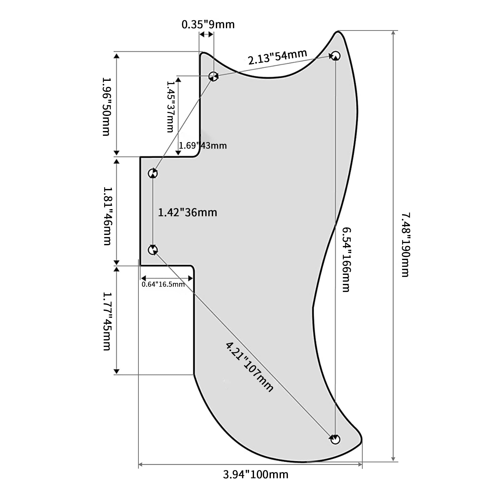 Pickguard for SG 3-ply Black 2-Humbucking 5 Holes Guitar Pickguard