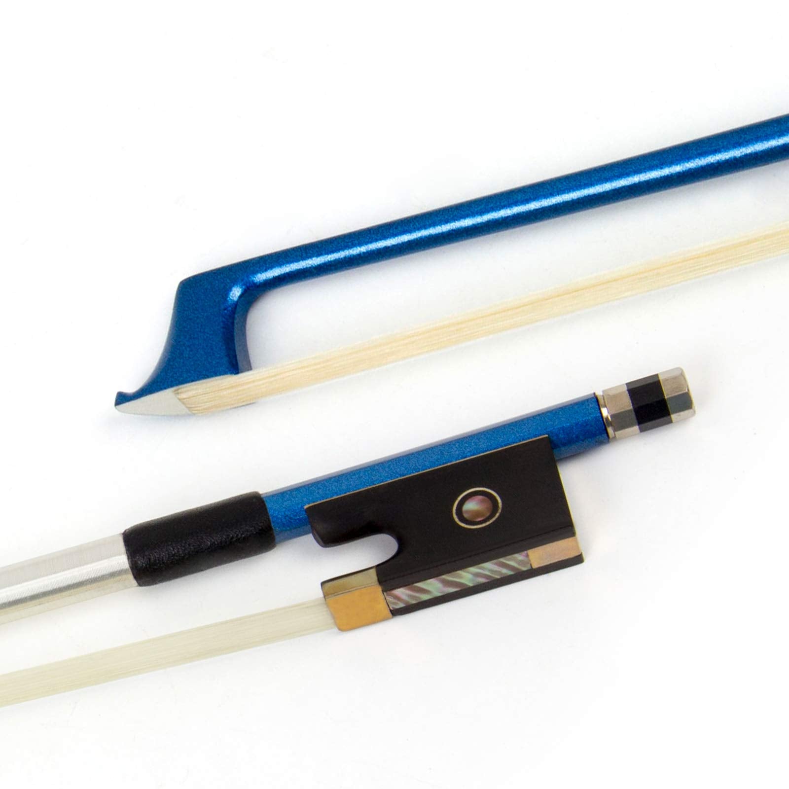 Violin Bow Stunning Fiddle Bow Carbon Fiber for Violins (Blue, 1/8)
