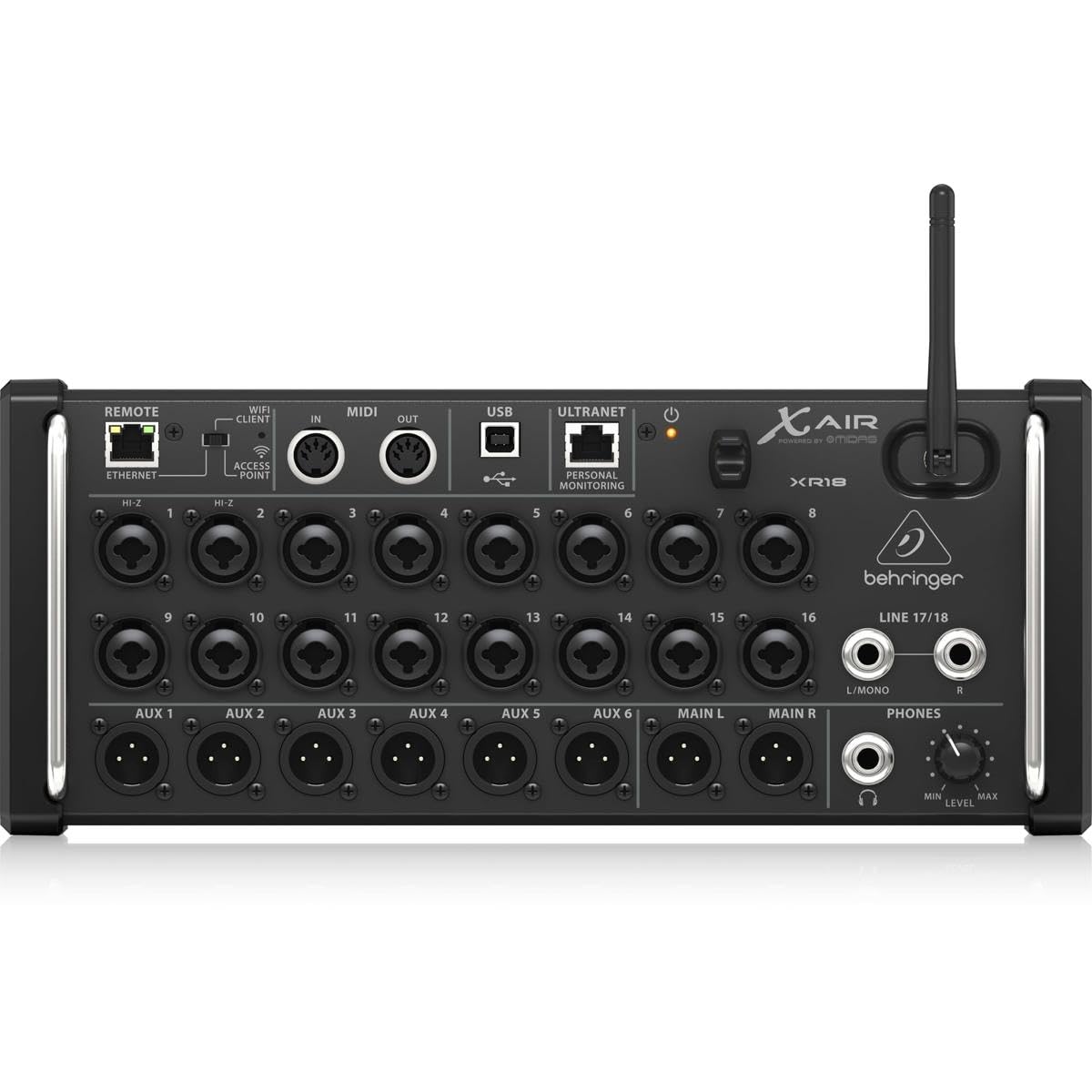 Behringer XAir XR18 18-Channel 12-Bus Portable Digital Mixer for iPad or Android Tablet, with Integrated Wi-Fi, 16 Midas-Designe