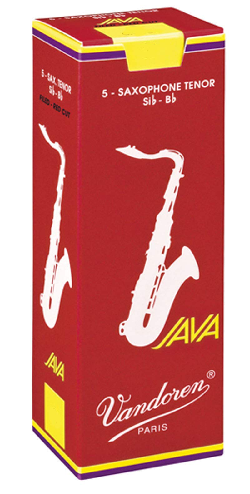 Vandoren SR274R Tenor Sax JAVA Red Reeds Strength 4; Box of 5