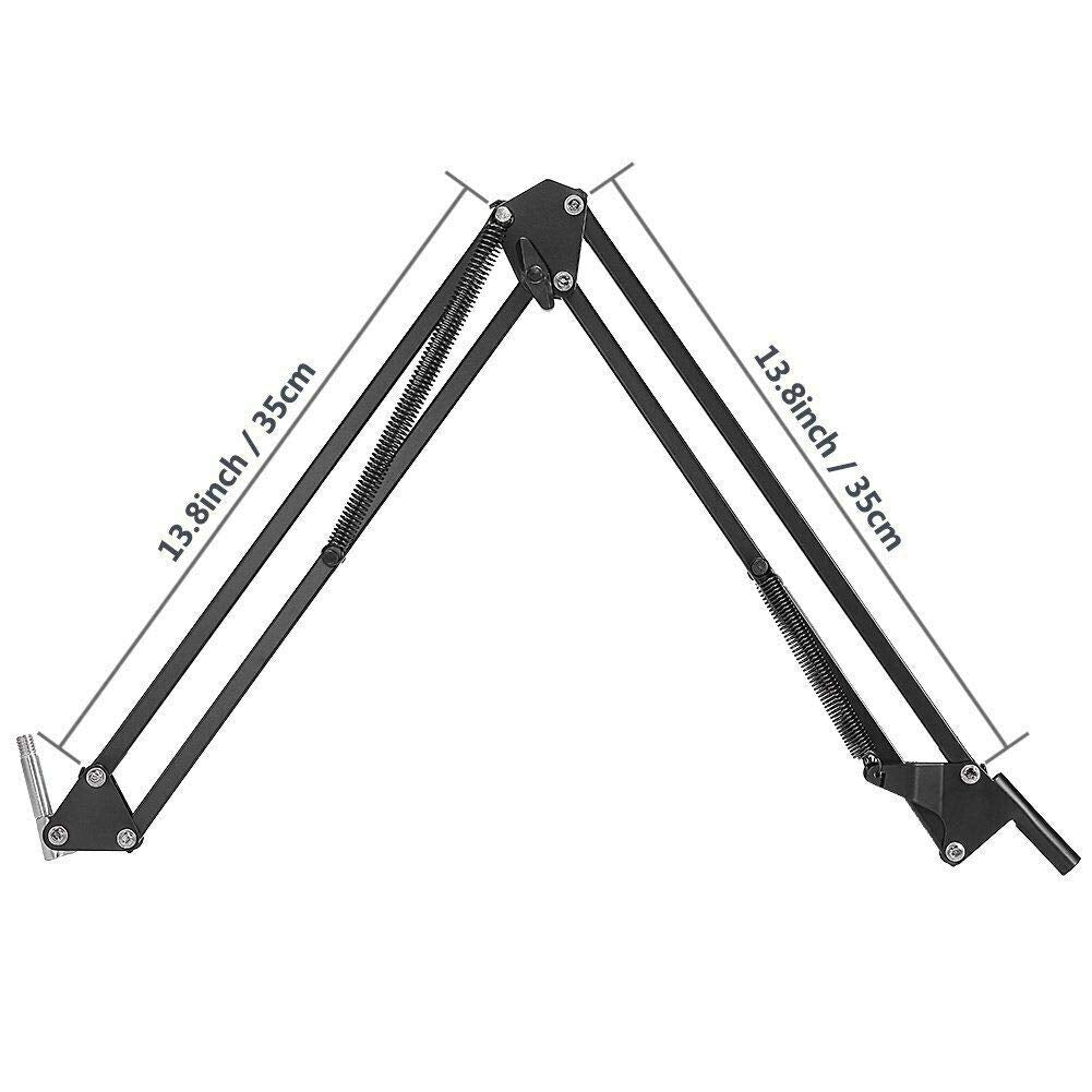 Dragonpad USA Microphone Scissor Boom Arm with Desk Mount - Black Frame