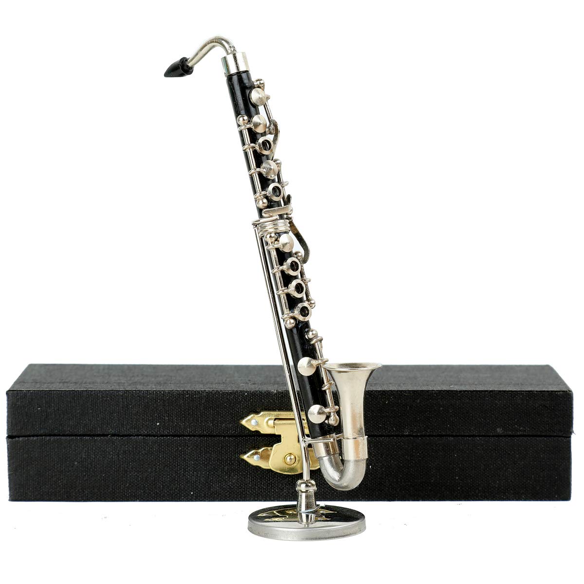 Dselvgvu Miniature Bass Clarinet With Stand And Case Mini Musical Instrument Mini Bass Clarinet Miniature Dollhouse Model Christ
