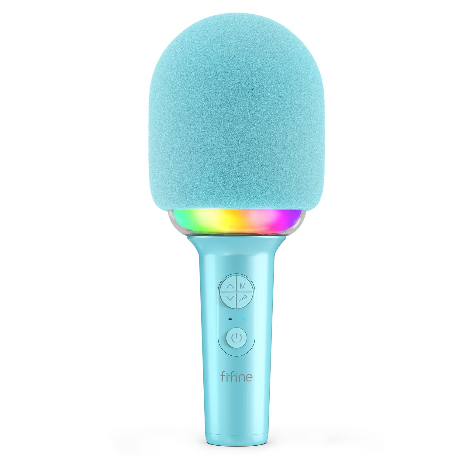 FIFINE Wireless Bluetooth Karaoke Microphone with Built-in Speaker, Portable Singing Microphone for Kids Adults Party Gifts with