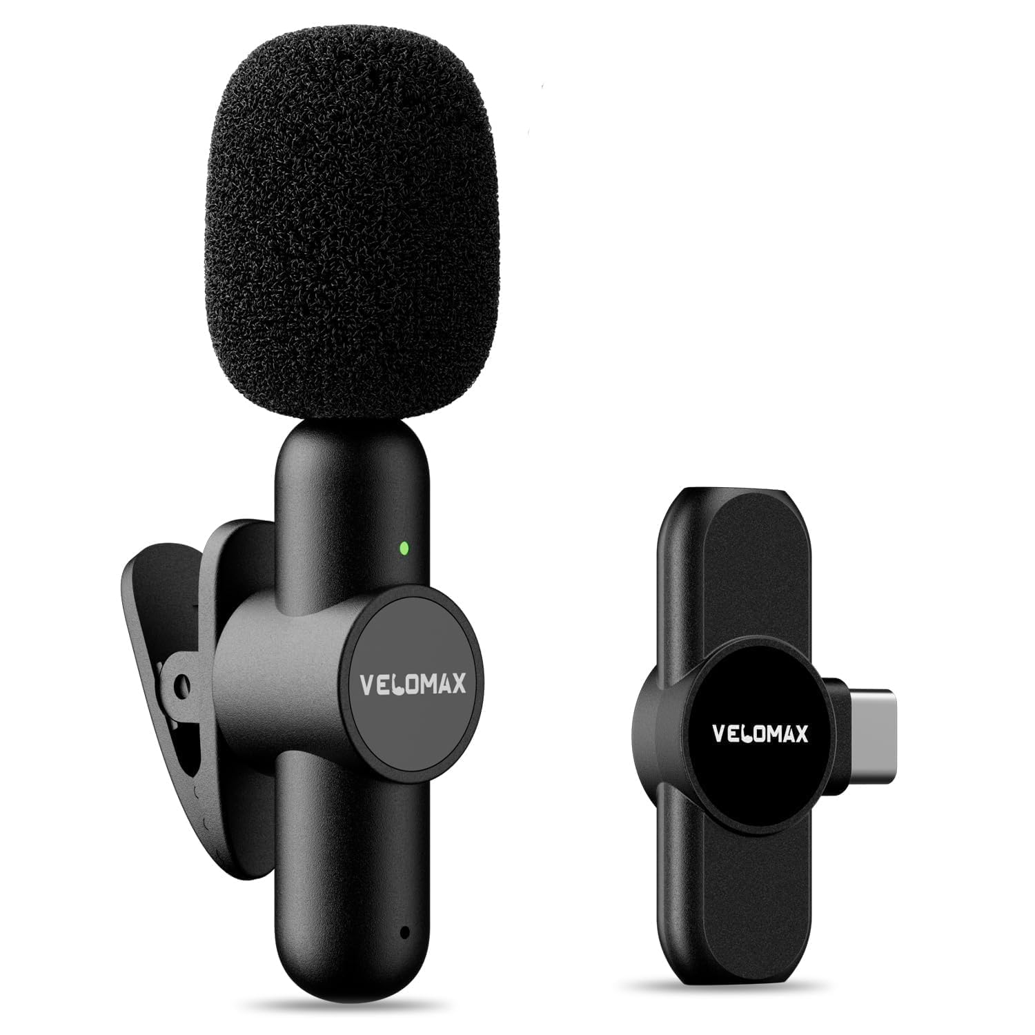 VELOMAX Wireless Microphone with Noise Reduction, Wireless Microphone 30-Meter Transmission Range,Ideal mic for YouTube Video Re