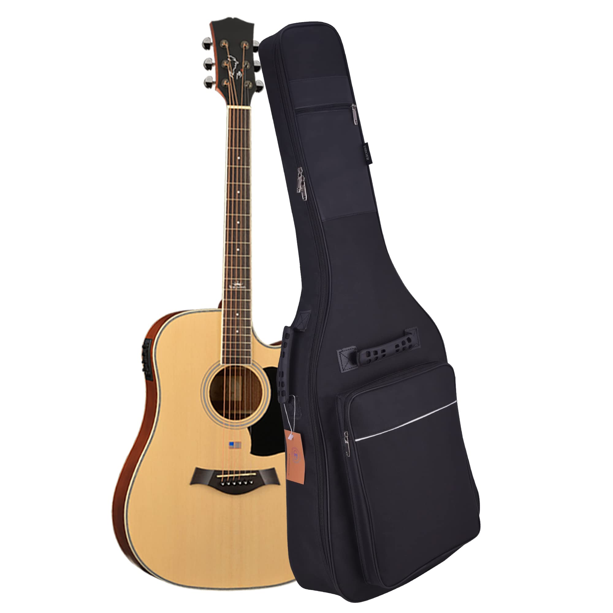 Diboer Guitar Bag 39 Inch Acoustic Guitar Gig Bag Soft Case 0.35 Inch Thick Padding Classical Guitar Backpack Larger Pocket With