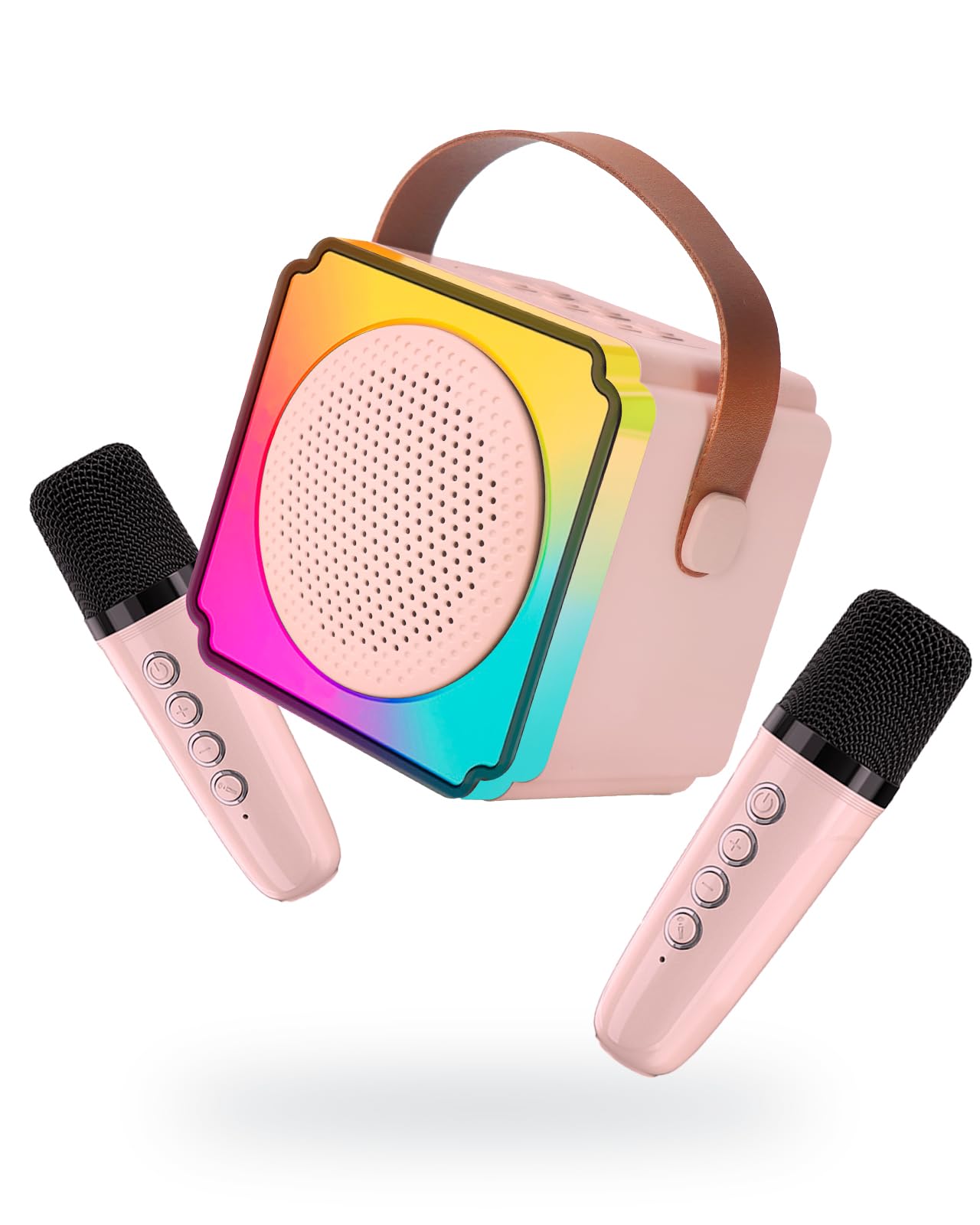 Mini Karaoke Machine For Kids Adults, Lumoshine Portable Bluetooth Speaker With 2 Wireless Microphone And Lights, Gifts For Boys