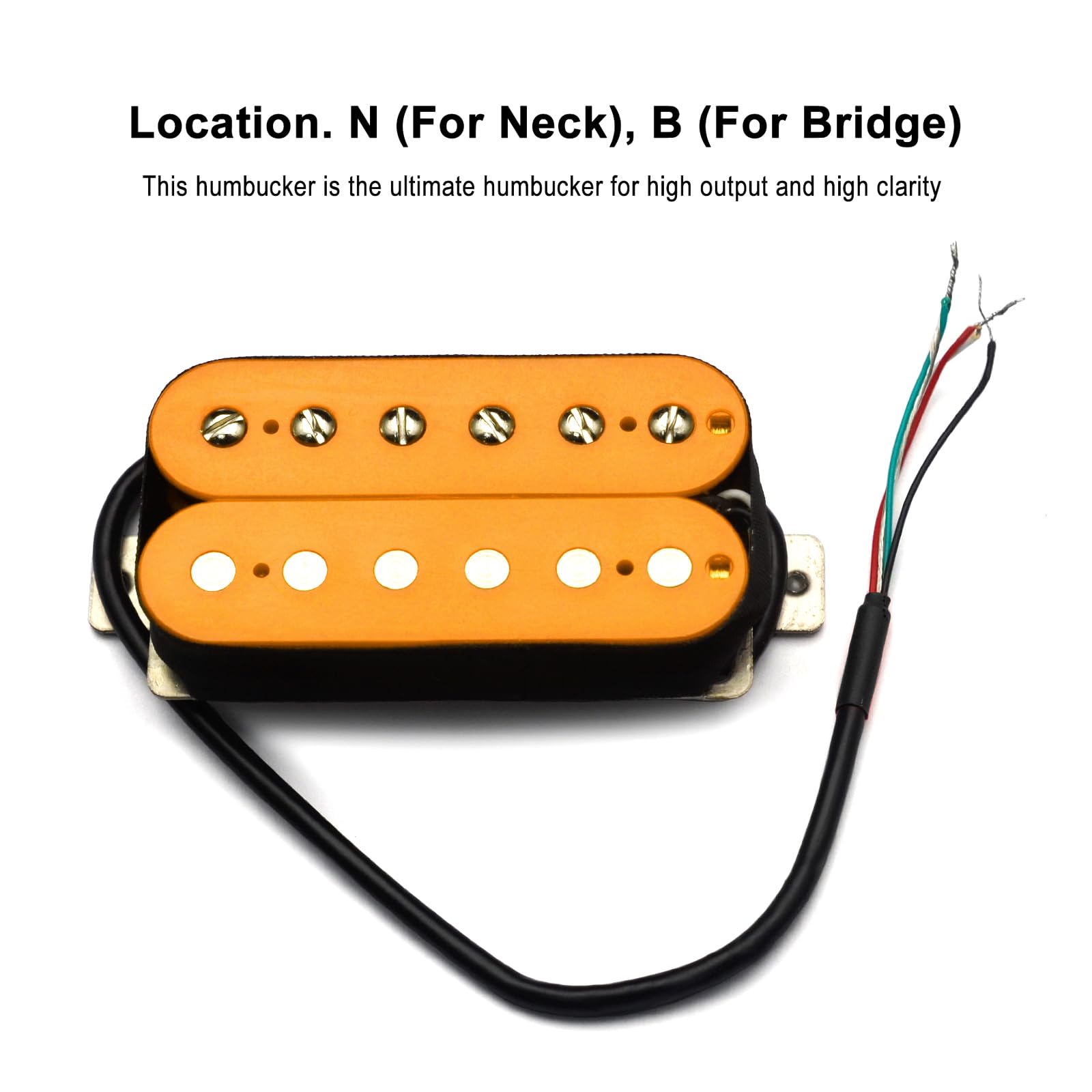 SAPHUE Alnico 5 Electric Guitar Pickup Humbucker Double Coil Pickup Alnico V Guitar parts (Orange)