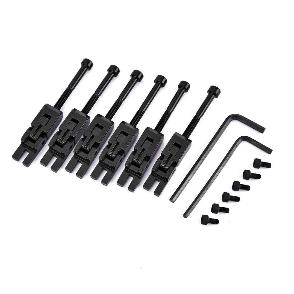 Alnicov Set Of 6 Double Locking System Tremolo Locked Saddles For Floyd Rose Guitar With String Lock Screws