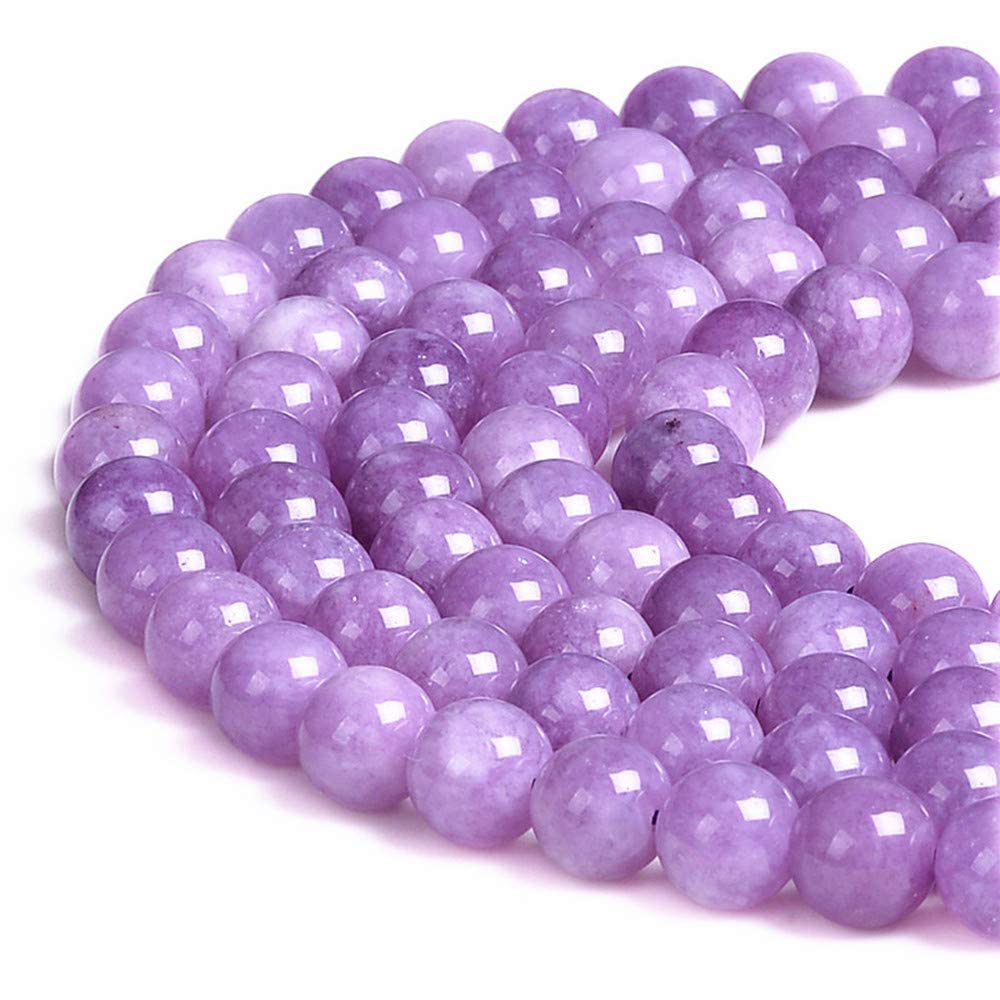 Pltbeads Gorgeous Purple Dyed Jade Natural Gemstone Loose Beads 6Mm Smooth Round Approxi 15 Inch Diy Bracelet Necklace For Jewel