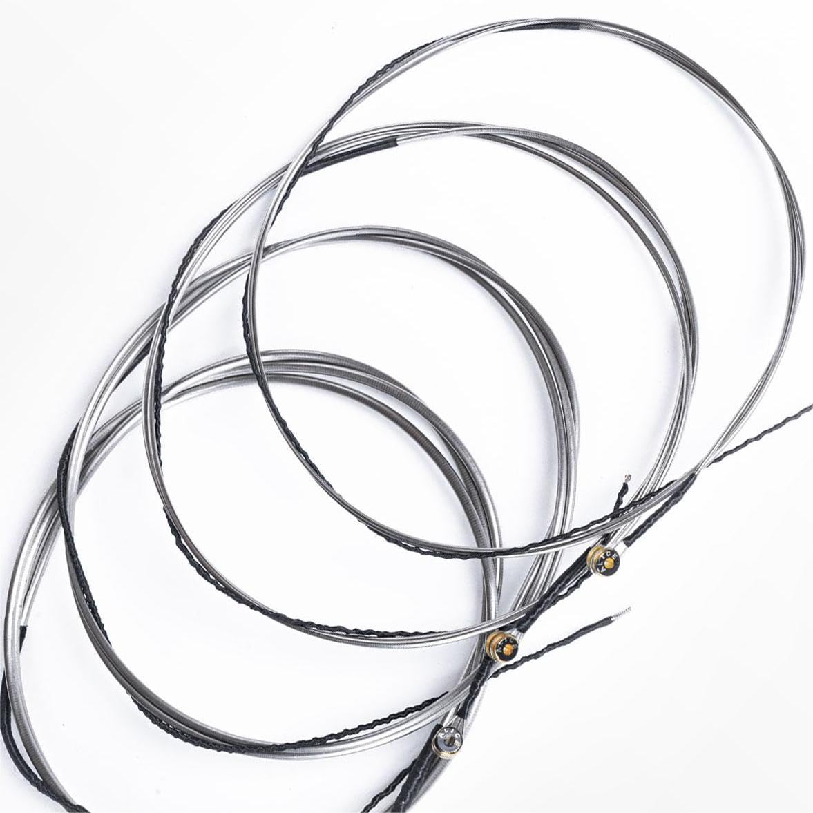 Flatwound Bass Guitar Strings - Coated Hexagonal High Carbon Steel Core Bass Strings - For Bass Guitar 4 String - 45-100 Gauge