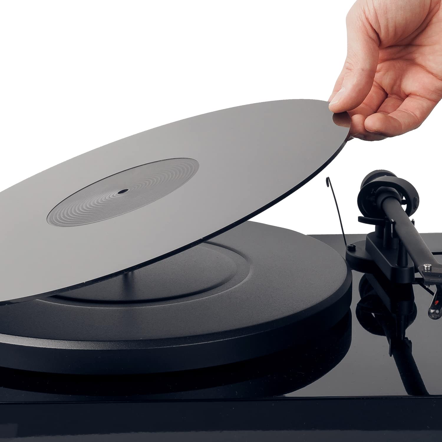 Acrylic Turntable Mat - 11.75'' Black Vinyl Record Acrylic Mat - Precision Machined Acrylic Turntable Platter Mat W/Record Label