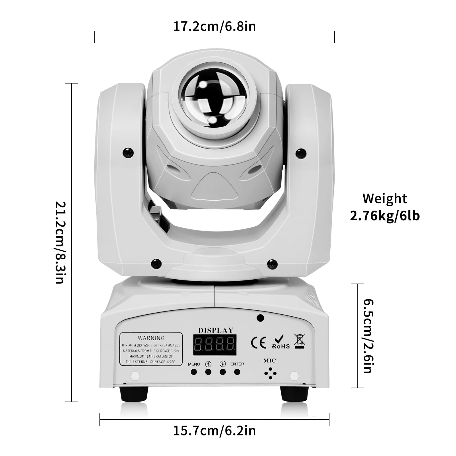 4PCS Moving Head Lights, UKing White 4PCS DJ Moving LED Lights 60W RGBW Stage Light with Remote 8 GOBO 8 Pattern Spotlight by D