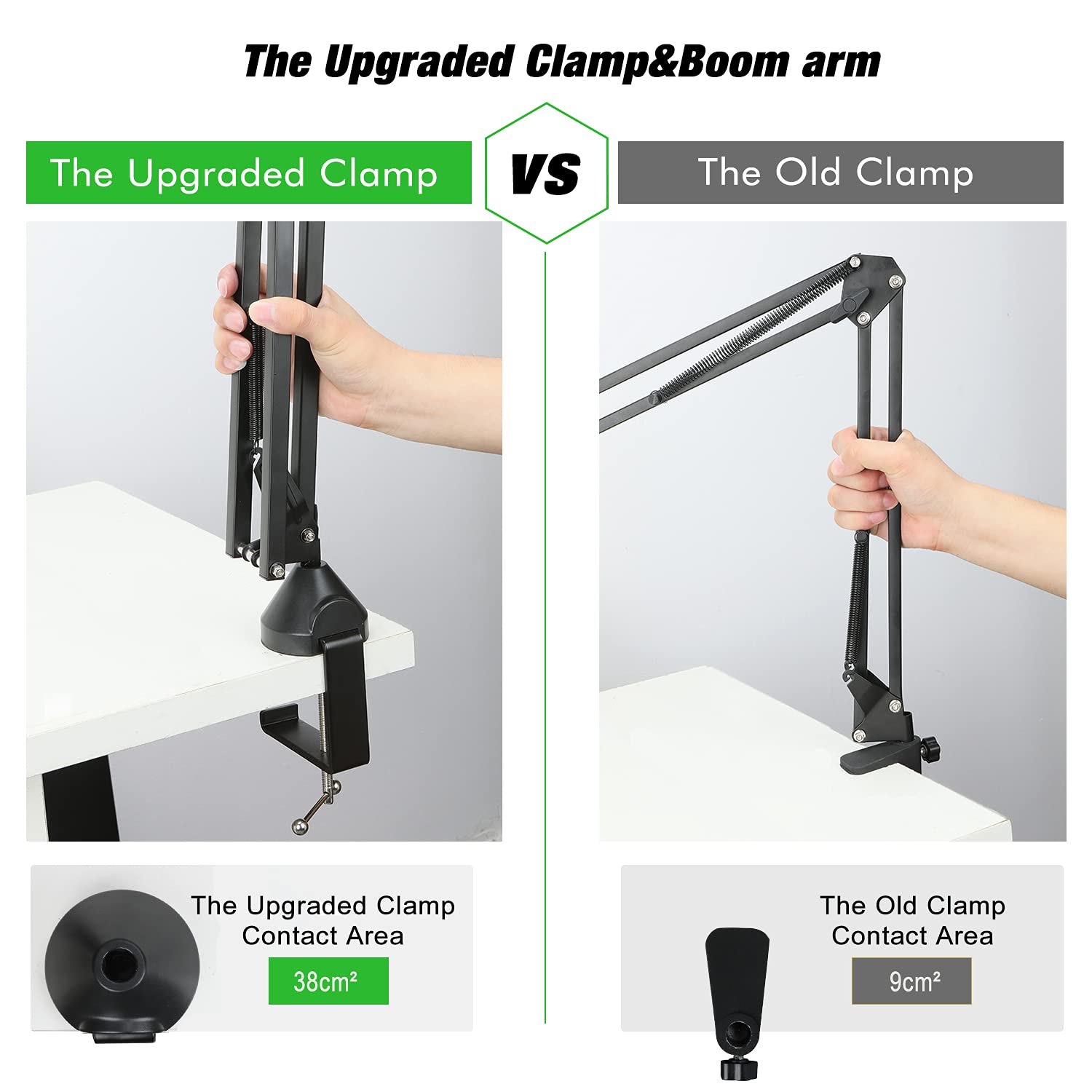 For Razer Seiren X Boom Arm with Pop Filter, Reduce Wind Noises Mic Cover and Cable Ties - Professional Mic Stand, 3/8 '' to 5/8