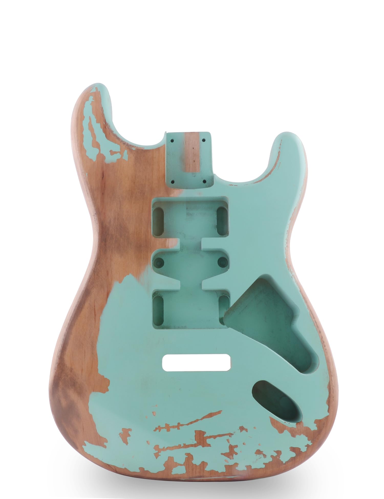 Sunsmile Relic Electric Guitar Body Nitro Top Alder Wood St Style Diy Guitar Body H-S-H Seafoam Green.