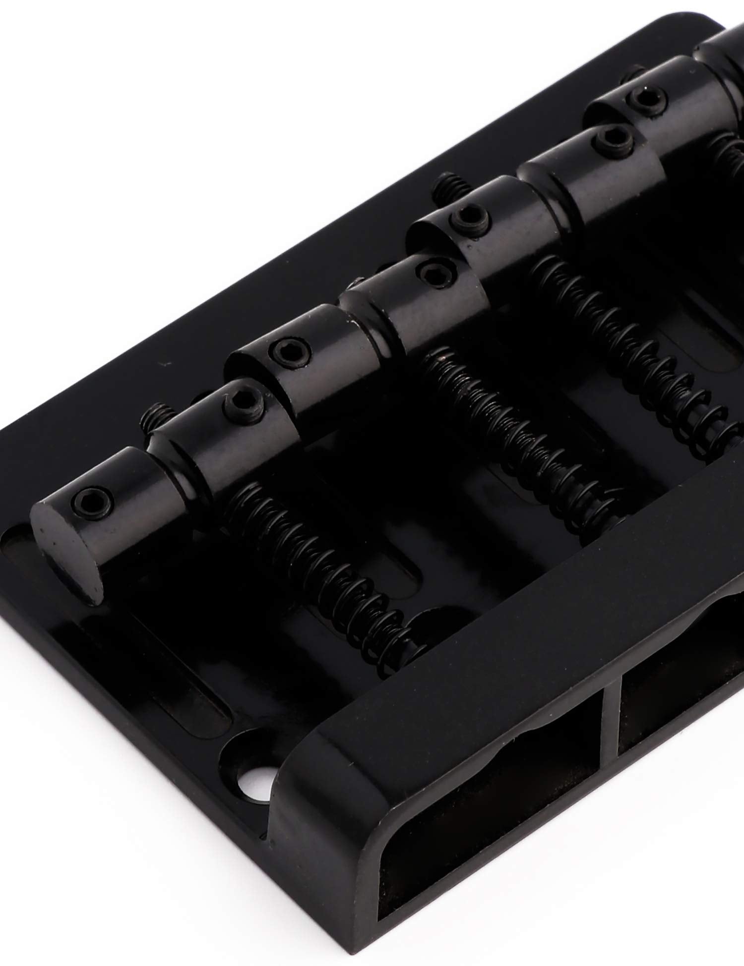 Metallor 4 String Bass Bridge Tailpiece Fixed Saddles for Electric Bass Guitar Jazz Bass or Precision Bass Black.