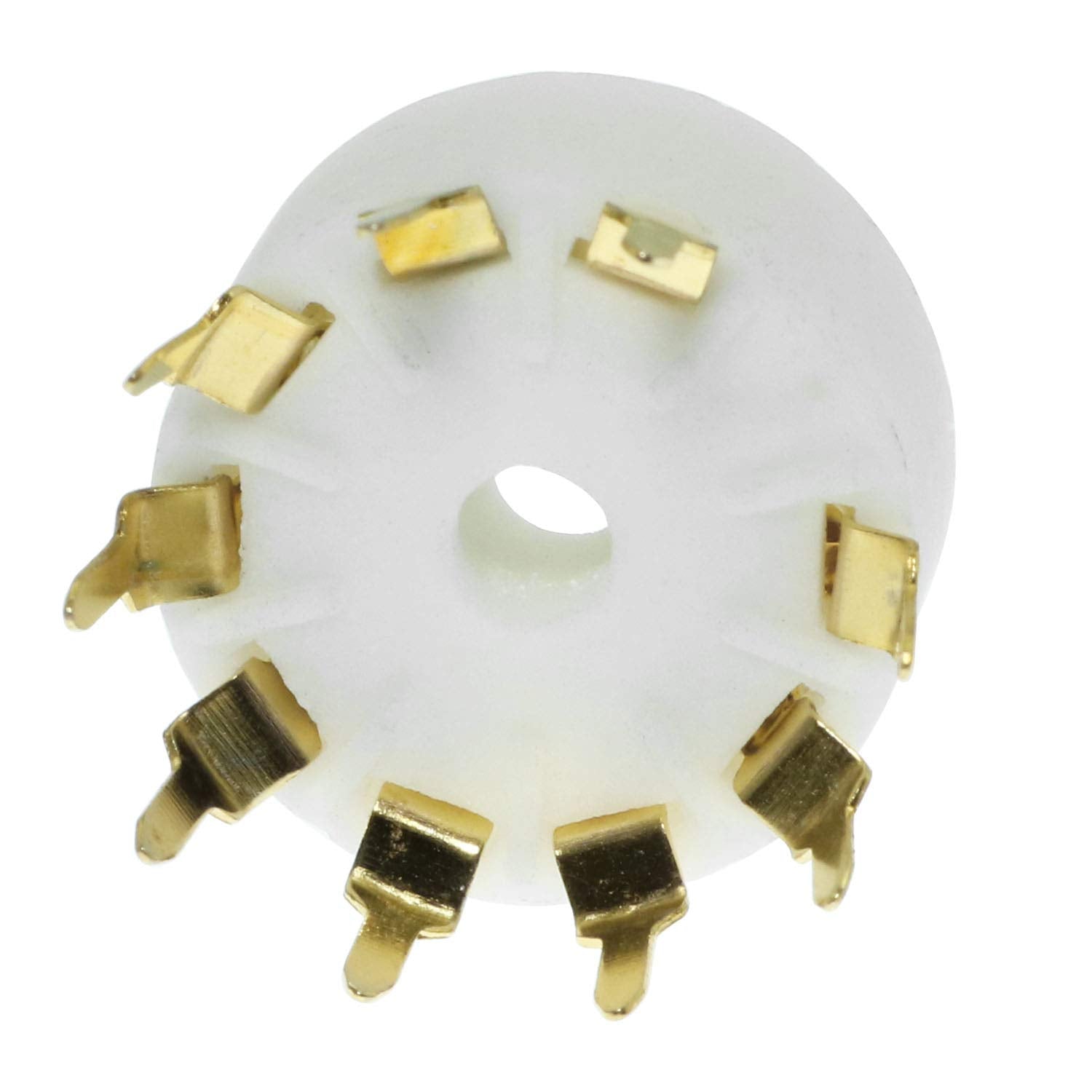 SQXBK 4PCS B9A Ceramic 9 Pin Gold PCB Tube Socket for 12AX7/ECC83/6922/6n11